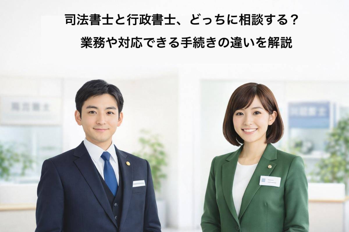 司法書士と行政書士、どっちに相談する?業務や対応できる手続きの違いを解説